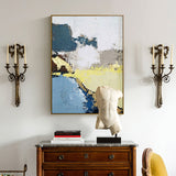 Acrylic Abstract Landscape Painting Gold Leaf Abstract Wall Art For Living Room