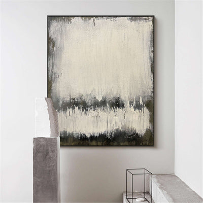 Grey White Abstract Minimalist Painting On Canvas Extra Large Vertical Wall Art Modern Canvas Art