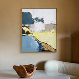 Acrylic Abstract Landscape Painting Gold Leaf Abstract Wall Art For Living Room