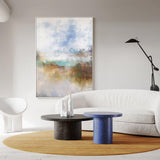Vertical Beach Canvas Art Large Coastal Wall Art Modern Abstract Painting