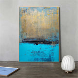 Large Abstract Ocean Acrylic Painting Modern Seascape Painting On Canvas Vertical Oversized Sea Scenery Canvas Art