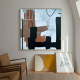 Modern Black And Brown Acrylic Painting Large Livingroom Canvas Art Abstract Wall Art For Sale