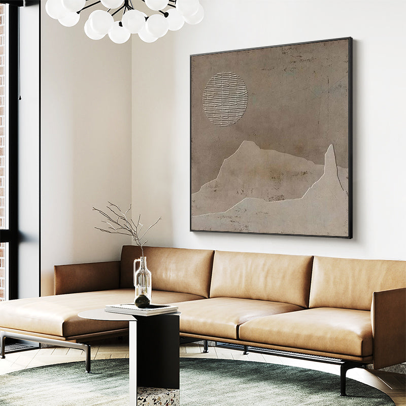 Brown Minimalist Brown Wall Art 3d Texture Canvas wall art Wabi-sabi Brown Abstract Painting