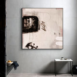 Modern Abstract Wall Art Unfussy Beige Painting Large Abstract Wall Art Painting For Sale