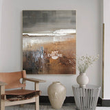 Large Brown Landscape Acrylic Painting Livingroom Canvas Wall Art Modern Abstract Landscape Painting For Sale