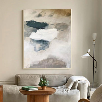 Modern Grey Abstract Canvas Art Grey Abstract Wall Painting Large Abstract Art For Sale