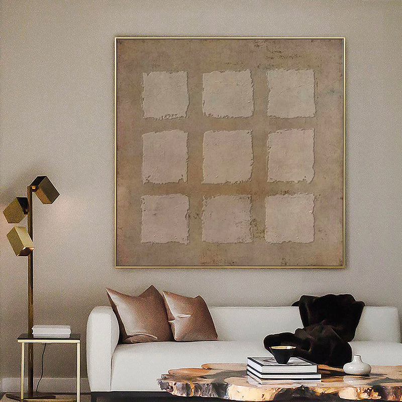 Brown Minimalist Wall Art Wabi-sabi 3d Texture Painting Brown Abstract Art for Livingroom
