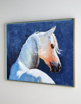 Famous Oil Paintings Of Horses White Horse Painting Framed Horse Wall Art