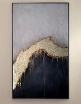 Back And Gold Abstract Art Large Modern Art Canvas Vertical Canvas Art