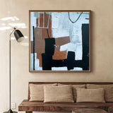 Modern Black And Brown Acrylic Painting Large Livingroom Canvas Art Abstract Wall Art For Sale