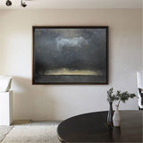 Impressionist Seascape Black and Gold Abstract Art Paintings Large Beach Canvas Wall Art Modern Beach Art