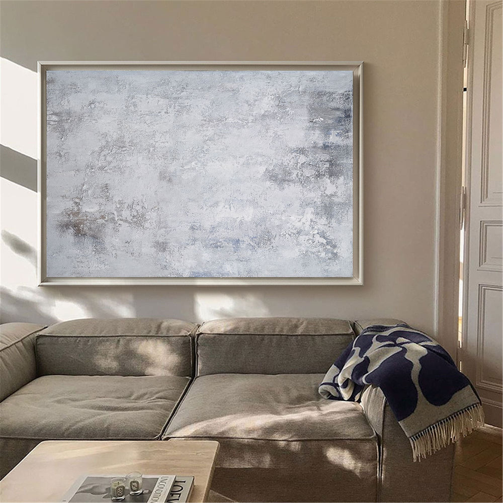 Modern White Minimalist Art Artwork For Large Walls Gray And White Wall Art