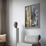 Big Grey And Gold Artwork Oversized Framed Wall Art X Large Wall Art