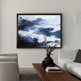 Abstract Horizontal  Black And Blue Wall Art Abstract Landscape Paintings 