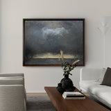 Impressionist Seascape Black and Gold Abstract Art Paintings Large Beach Canvas Wall Art Modern Beach Art