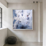 Blue And White Abstract Canvas Art Original Abstract Paintings For Sale 40 x 40