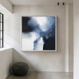 Large Blue Abstract Art Blue And Black Abstract Painting Extra Large Art