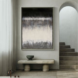 Extra large Abstract Contemporary Art Modern Abstract Painting On Canvas Acrylic Large Black White Grey Wall Art