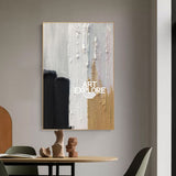 Black And White Abstract Art Textured Painting, Large Abstract Painting Neutral Abstract Painting