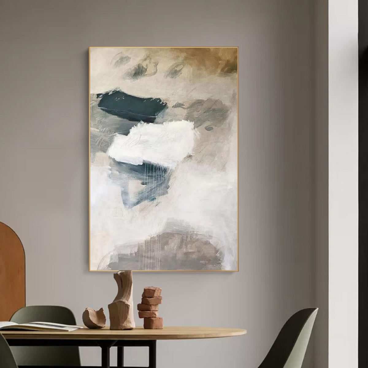 Modern Grey Abstract Canvas Art Grey Abstract Wall Painting Large Abstract Art For Sale