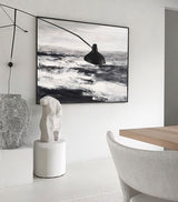 Black And White Beach Wall Art Abstract Ocean Art Beach Scene Painting
