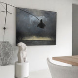 Impressionist Seascape Black and Gold Abstract Art Paintings Large Beach Canvas Wall Art Modern Beach Art