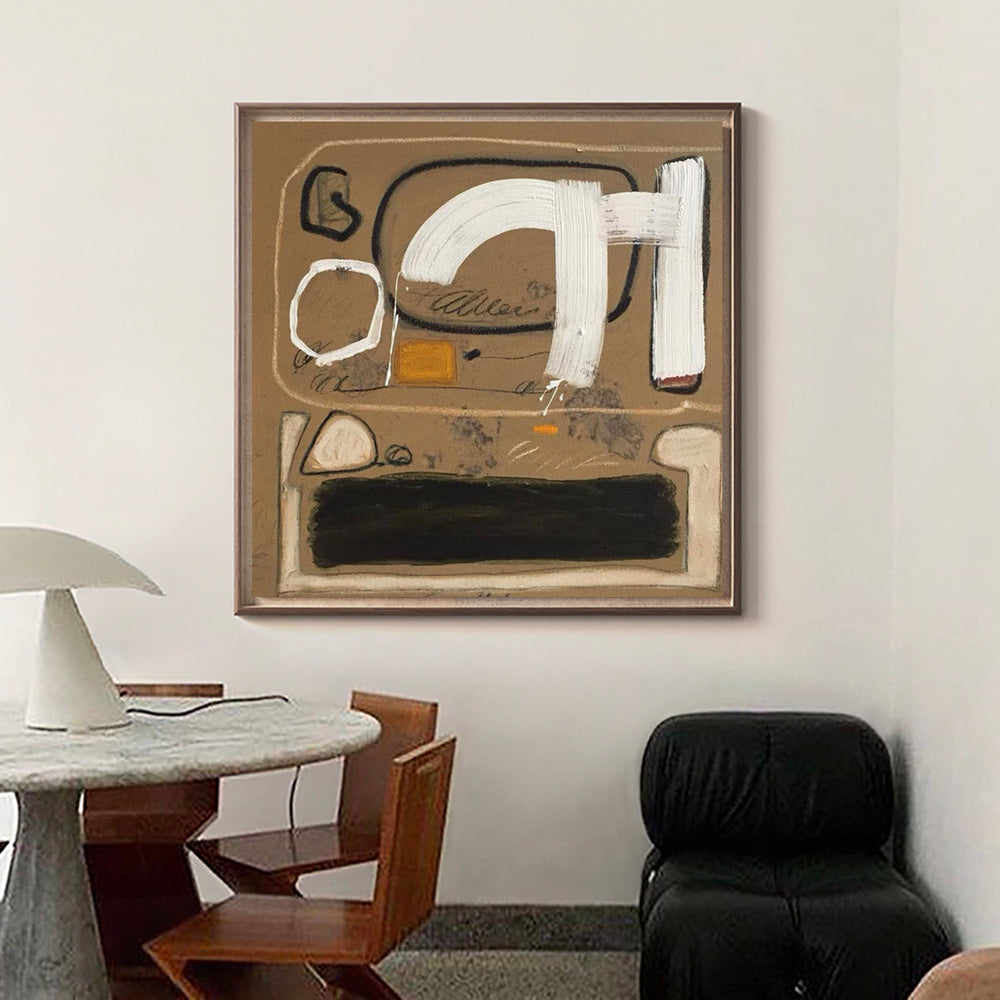 Modern Abstract Art Brown Canvas Art Large Abstract Art Painting Japandi Canvas Wall Art