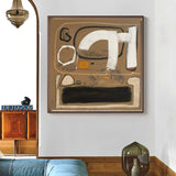 Modern Abstract Art Brown Canvas Art Large Abstract Art Painting Japandi Canvas Wall Art