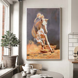 Large Running Horse Wall Art Livingroom Canvas Wall Art Modern Horse Acrylic Painting For Sale