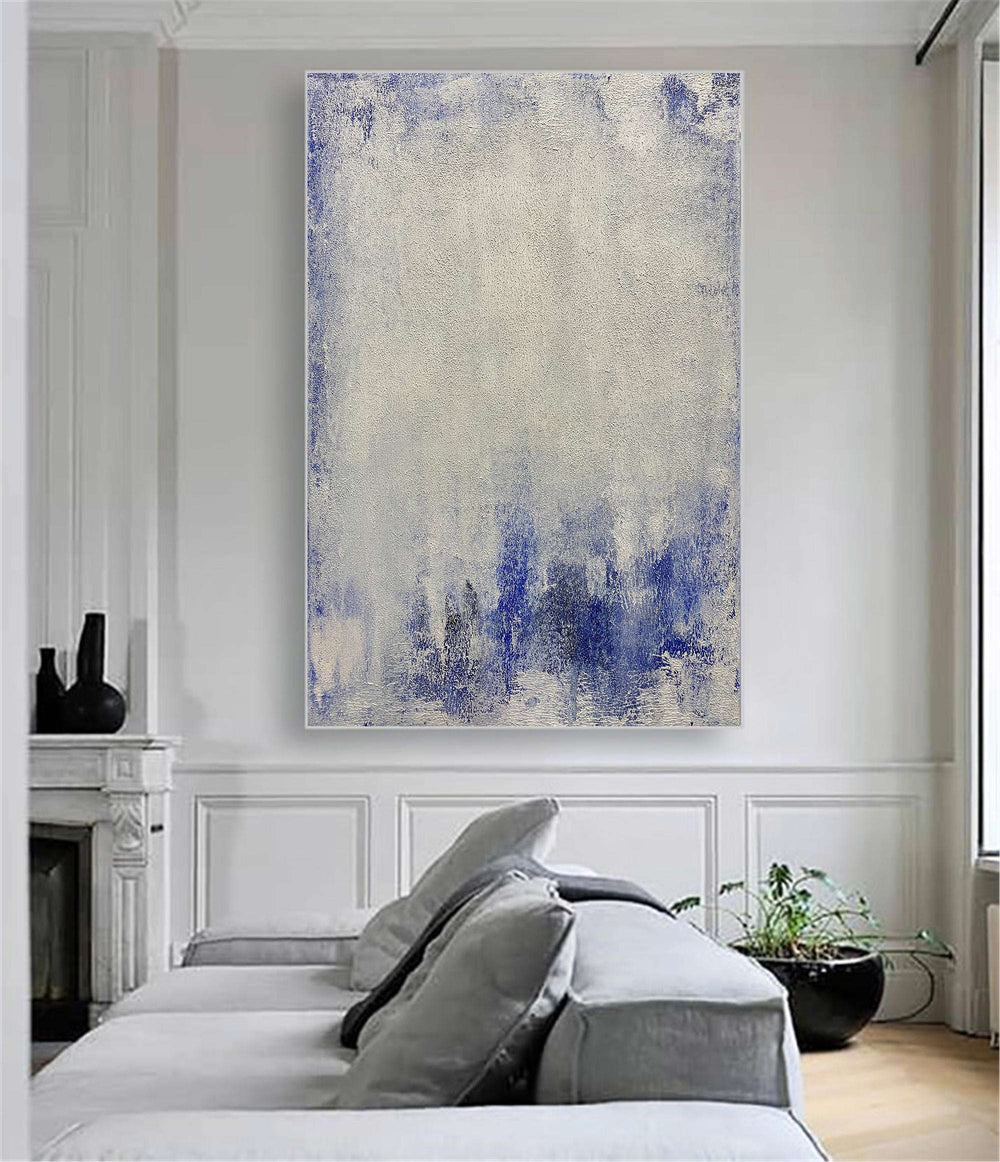 Original Blue And White Abstract Canvas Art Contemporary Art Large Abstract Canvas Wall Art Modern Abstract Painting On Canvas Acrylic