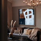 Black And Brown Abstract Painting Large Square Livingroom Canvas Art Acrylic Painting For Sale