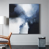 Large Blue Abstract Art Blue And Black Abstract Painting Extra Large Art
