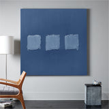 Modern 3D Texture Painting Minimalist Canvas Wall Art Wabi-Sabi Blue Abstract Painting