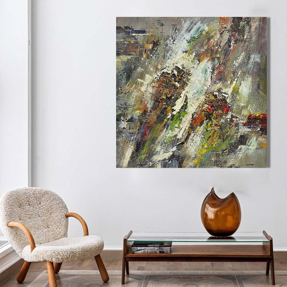 Colorful Abstract, Wall Art Canvas, Modern Art Large Acrylic Painting For Livingroom