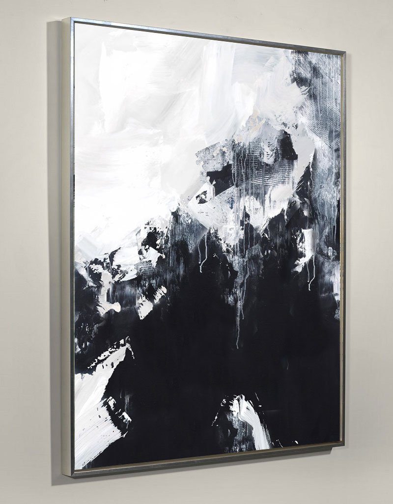 Black And White Abstract Painting Large Acrylic Wall Art Textured Abstract Art