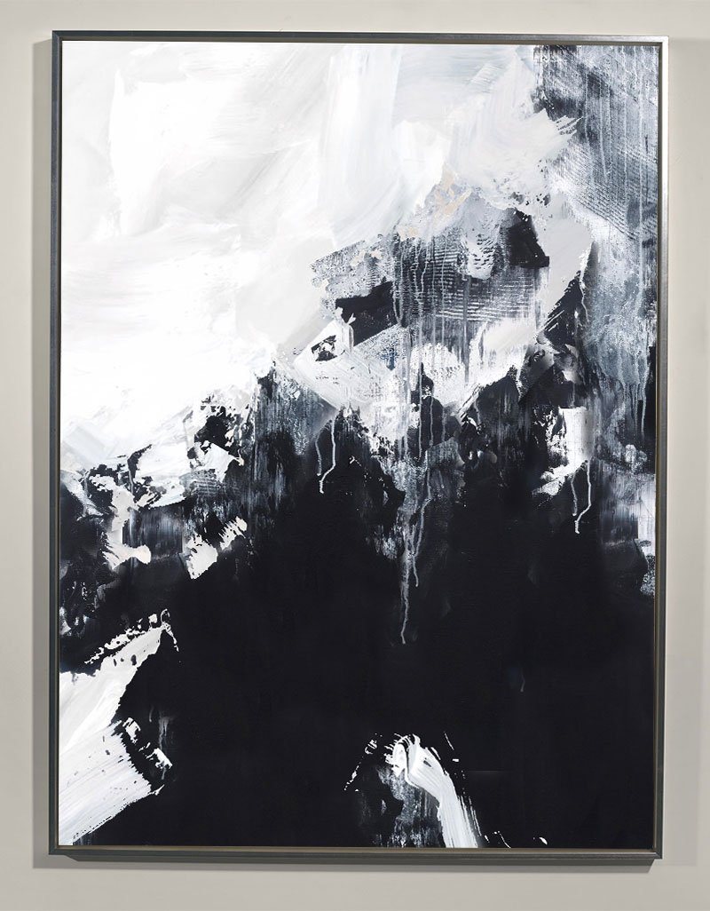 Black And White Abstract Painting Large Acrylic Wall Art Textured Abstract Art