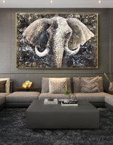 Elephant Wall Art African Elephant Paintings On Canvas Large Elephant Painting