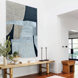 oversize abstract oil painting black and white abstract art for interior abstract wall art