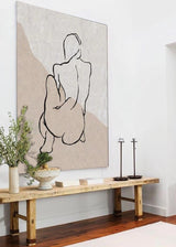 Black And White Body Line Painting Modern Minimalist Painting Minimalist Painting For Livingroom