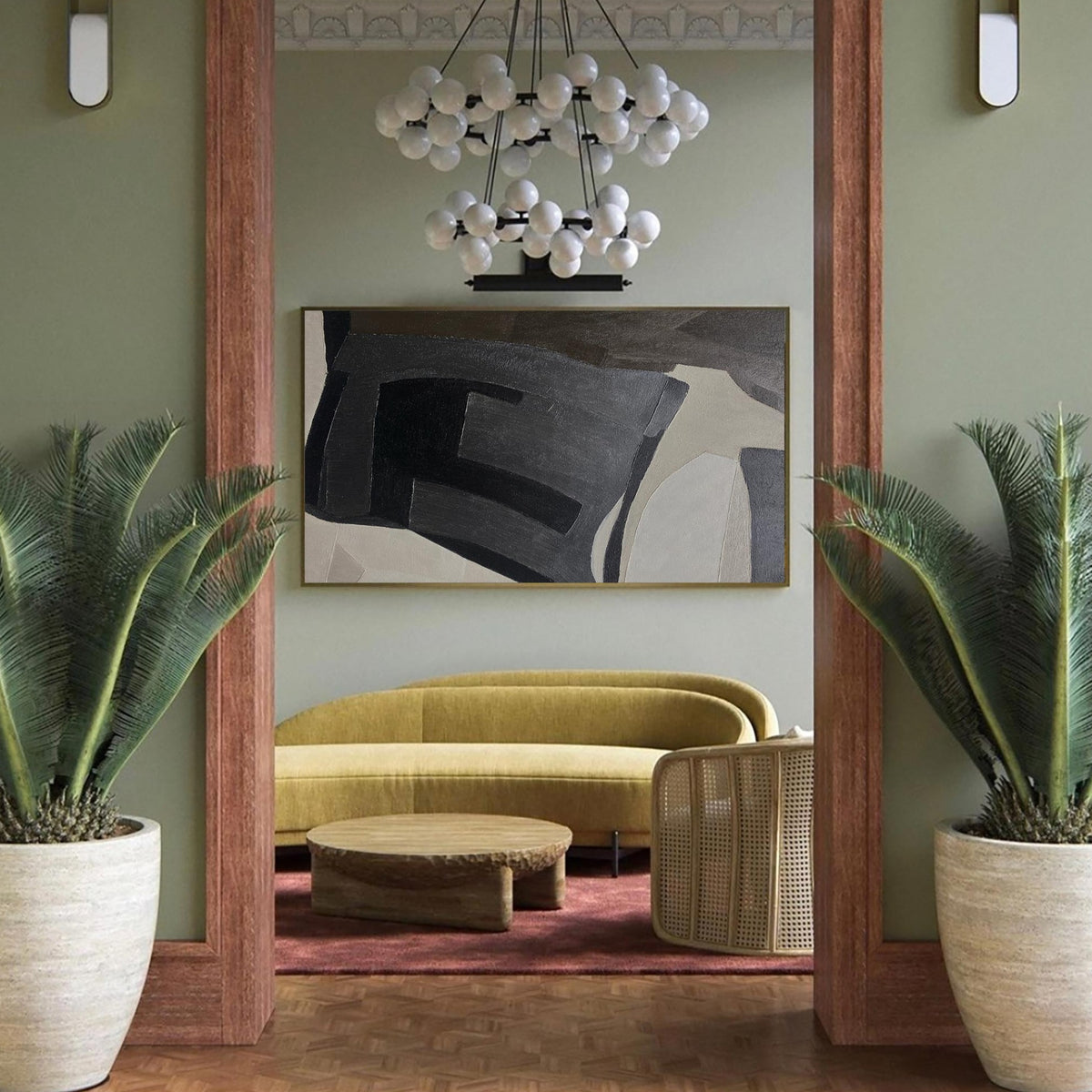 Black And Grey Wall Art Abstract Acrylic Art Canvas Painting For Living Room Painting Ideas On Home Decor