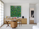47'' X 47'' Modern Green Large Wall Art Abstract Square Paintings Artwork In Stock For Sale