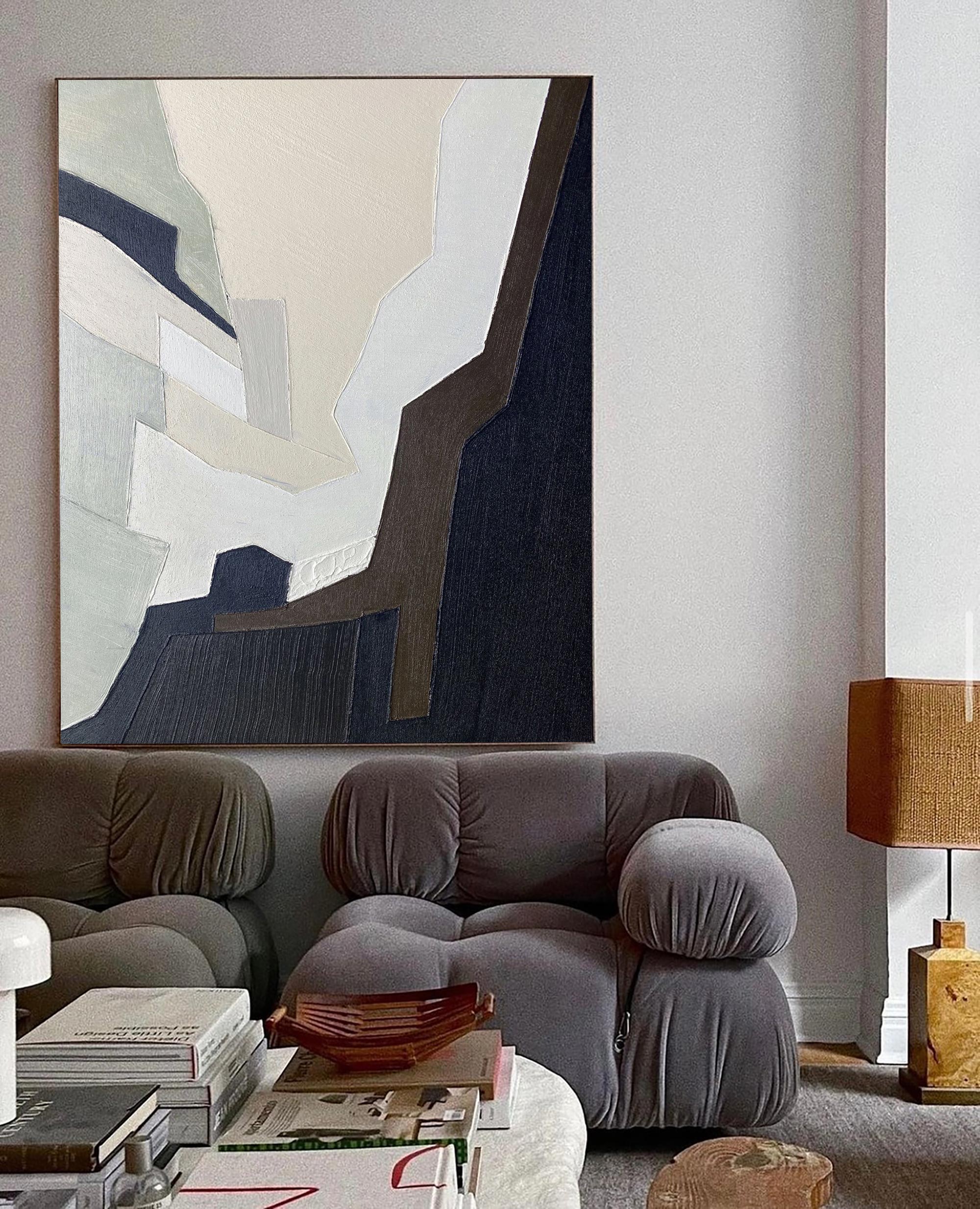 neutral abstract canvas wall art minimalist wall art large canvas art for living room