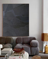 extra large black abstract acrylic art living room canvas art minimalist abstract art for sale