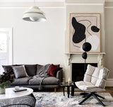 Large Plaster Art On Canvas Beige Abstract Painting White Minimalist Geometric Painting Black And White Cool Modern Abstract Minimalist Painting