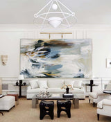 White Gray Minimalist Art Gray Abstract Art Canvas Wall Art Horizontal Wall Art For Livingroom
