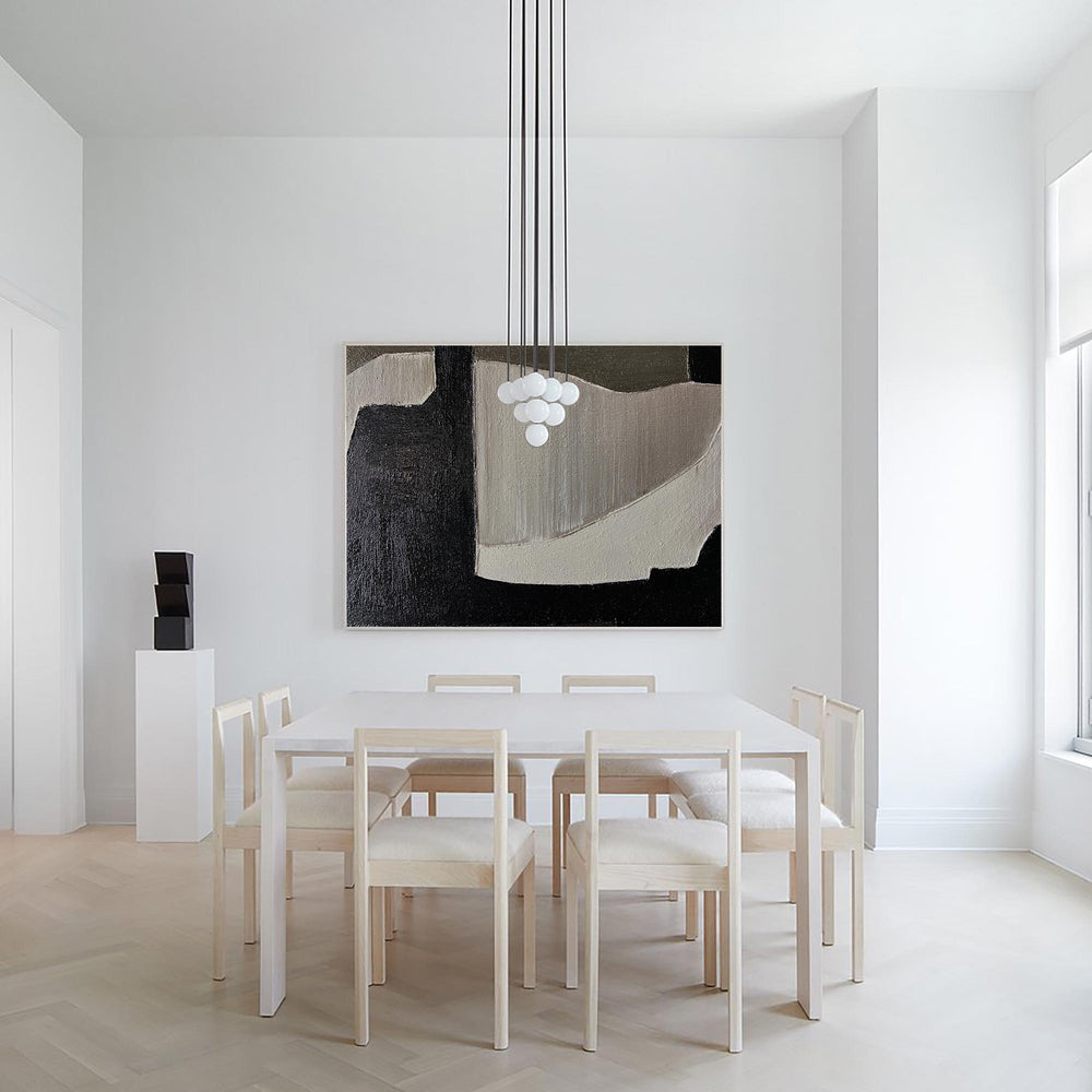 Black And Grey Wall Art Abstract Acrylic Art Canvas Painting For Living Room Painting Ideas On Home Decor