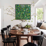 47'' X 47'' Modern Green Large Wall Art Abstract Square Paintings Artwork In Stock For Sale