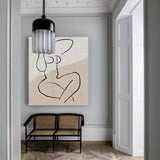 Modern Minimalist Painting Black And White Line Painting Minimalist Wall Art For Home Decor