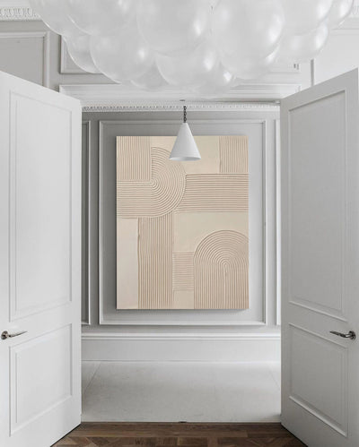 Beige Rich Textured Painting Modern Abstract Art Minimalist Artworks Large Acrylic Abstract Painting For Livingroom