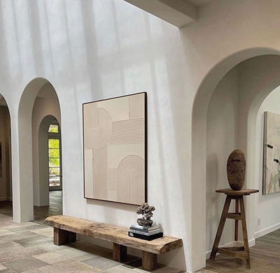 Beige Rich Textured Painting Modern Abstract Art Minimalist Artworks Large Acrylic Abstract Painting For Livingroom